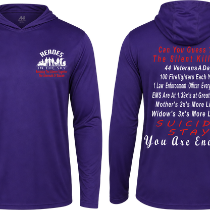 CAN YOU IDENTIFY THE SILENT KILLER HEROES IN THE SKY™ PURPLE A4 HOODIE