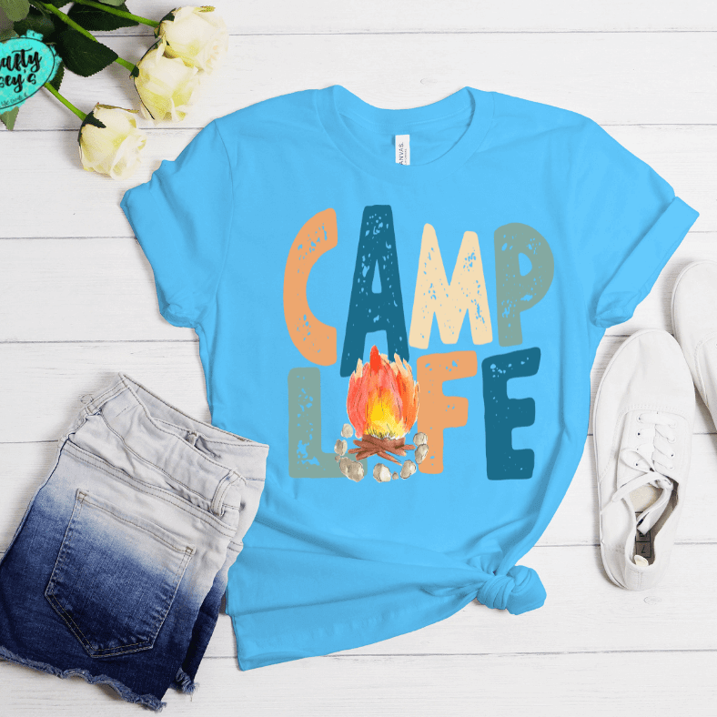 Camp Life Retro Summer Shirt summer graphic shirt by Crafty Casey’s