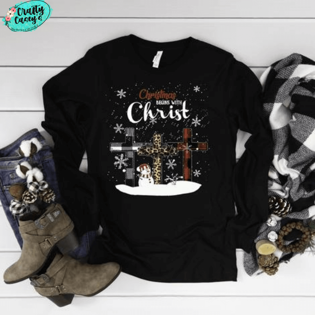 Christmas Begins With Christ Snowman Sweatshirt