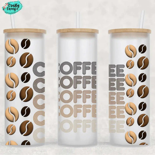 Coffee Coffee Beans. Frosted Glass Tumbler