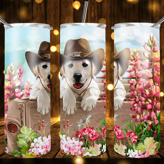 Country Cow Boy Puppy Tumbler