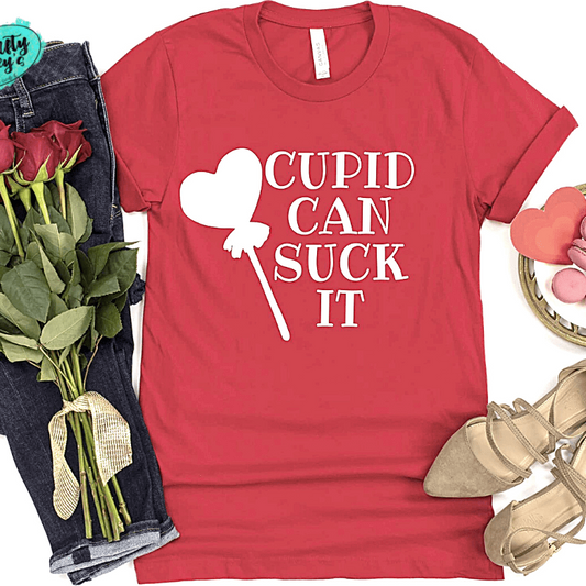 Cupid Can Suck It- Funny Valentine's Day Tee