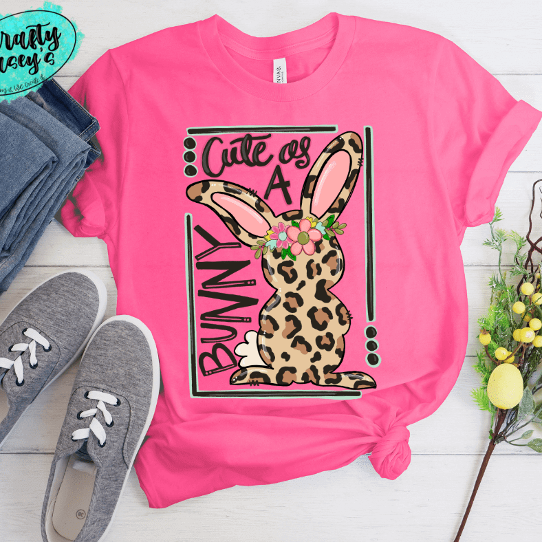 Cute As A Easter Bunny Leopard Bunny -Unisex T-shirt.