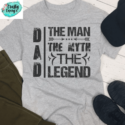 Dad The Myth The Legend- Father's Day- Unisex T-shirts Crafty Casey's