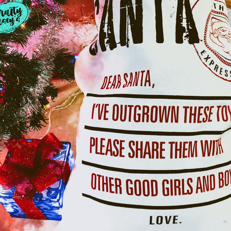 Dear Santa: I've Outgrown These Toys Santa Sack Personalized-Embroidered-Gift Bag