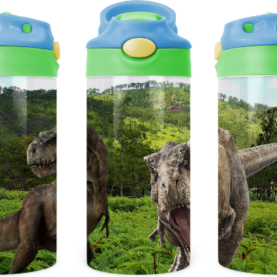 Dinosaur Kids 12 oz Water Bottle Flip Top