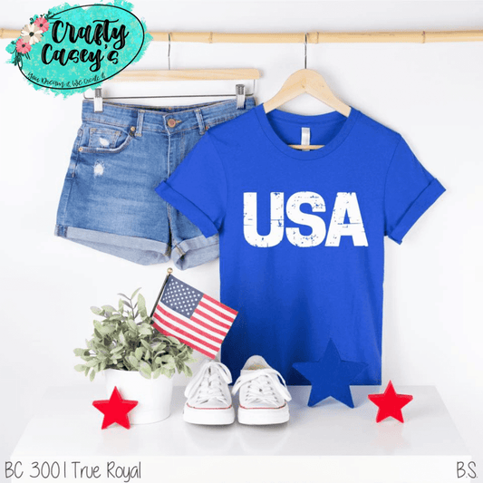 Distressed White The USA-T-shirt