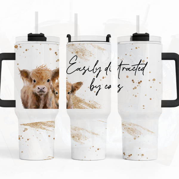 Easily Distracted Highland Cow 40 oz. Tumbler