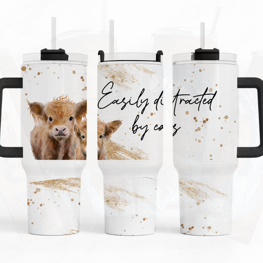 Easily Distracted Highland Cow 40 oz. Tumbler