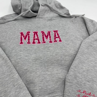 Embroidered Applique MAMA Heart Crewneck Sweatshirt/Hoodie