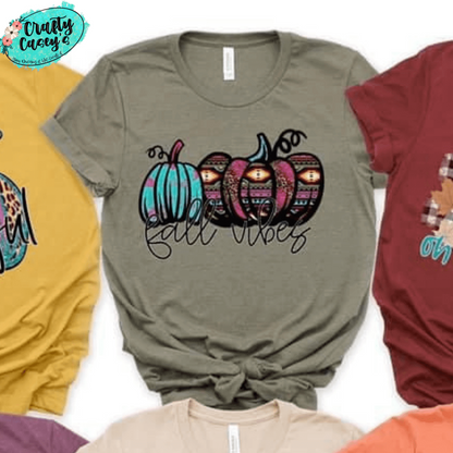 Fall Vibes Leopard Retro Pumpkins T-shirts