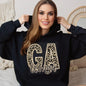Faux Embroidered Cheetah Alabama - Kansas Hoodie