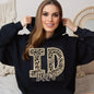 Faux Embroidered Cheetah Alabama - Kansas Hoodie