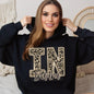 Faux Embroidered Cheetah Alabama - Kansas Hoodie
