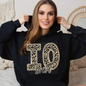 Faux Embroidered Cheetah Alabama - Kansas Hoodie