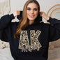Faux Embroidered Cheetah Alabama - Kansas Hoodie