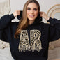 Faux Embroidered Cheetah Alabama - Kansas Hoodie