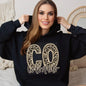 Faux Embroidered Cheetah Alabama - Kansas Hoodie