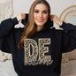 Faux Embroidered Cheetah Alabama - Kansas Hoodie