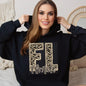 Faux Embroidered Cheetah Alabama - Kansas Hoodie