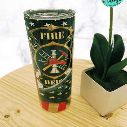 Fire Department U.S. Flag Drink Tumbler