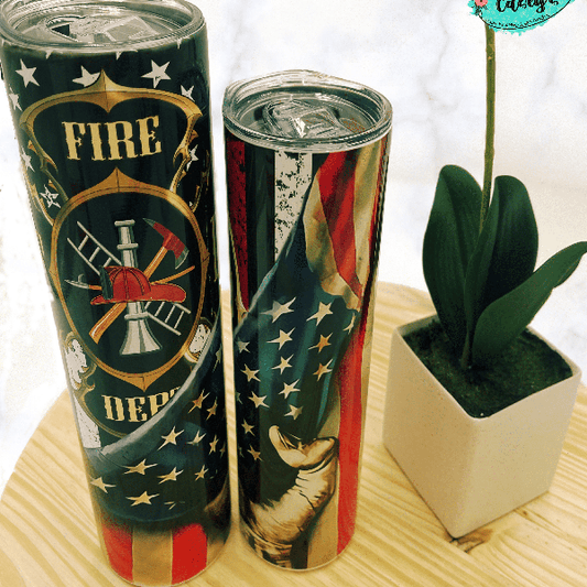 Fire Department U.S. Flag Drink Tumbler Crafty Casey's