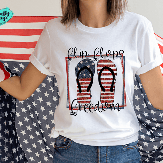 Flip Flops & Freedom Summer 4th Of July T-shirt