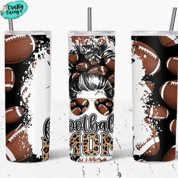 Football Mom Bunn Drink Tumbler