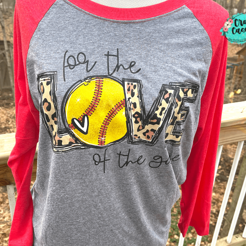 For The Love Of The Game Leopard 3/4 Raglan Tee