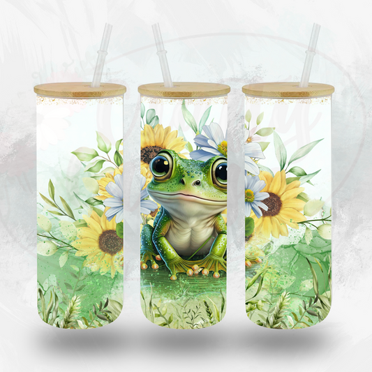 Froggy Summer Fun Glass Tumbler
