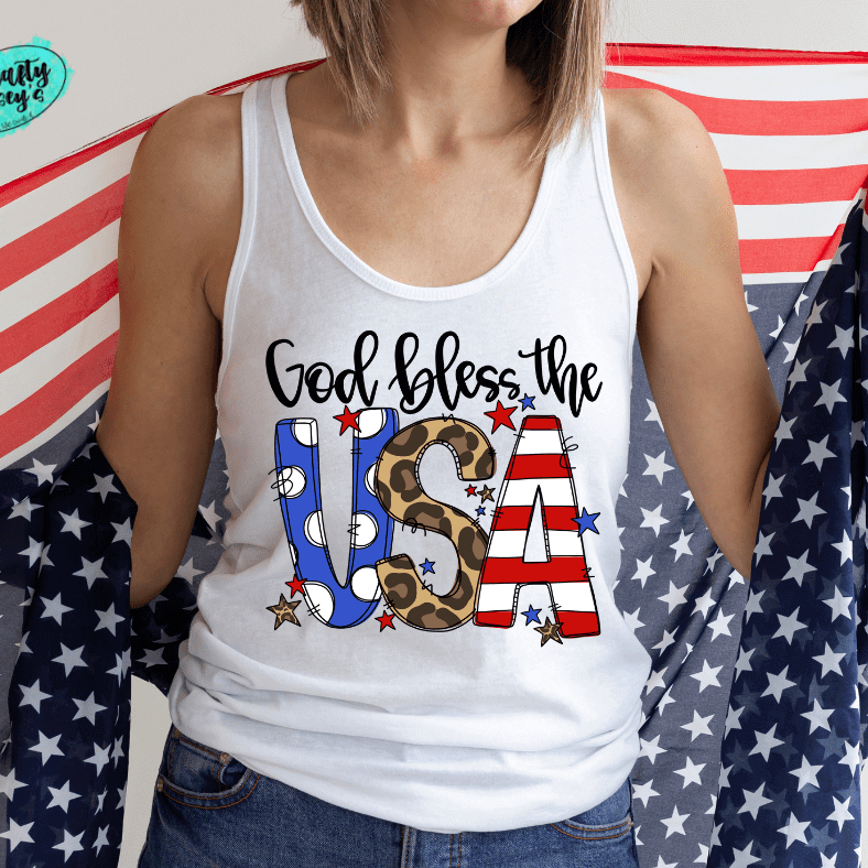 God Bless The USA In Color Unisex Tank Tops