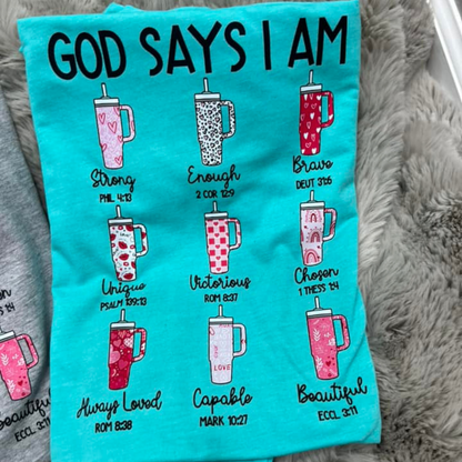 God Says I Am Good, Enough Brave 40 oz -Spiritual T-shirts