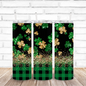 Gold Shamrock Glitter Effect Drink Tumbler