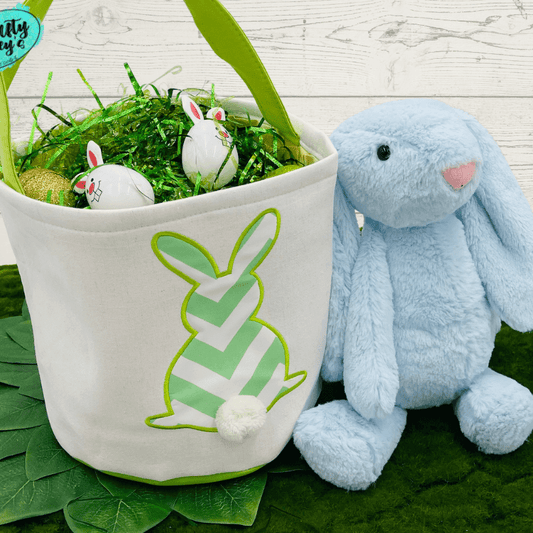 Green Chevron Easter Bunny Baskets-Embroidered Wholesale Crafty Casey's