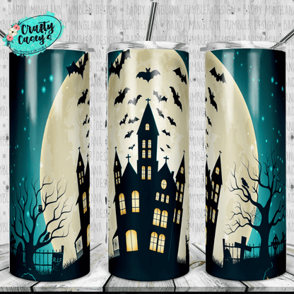 Crafty Casey's Home & Garden > Kitchen & Dining > Tableware > Drinkware > Tumblers Halloween Scary House -Halloween-Drink Tumbler