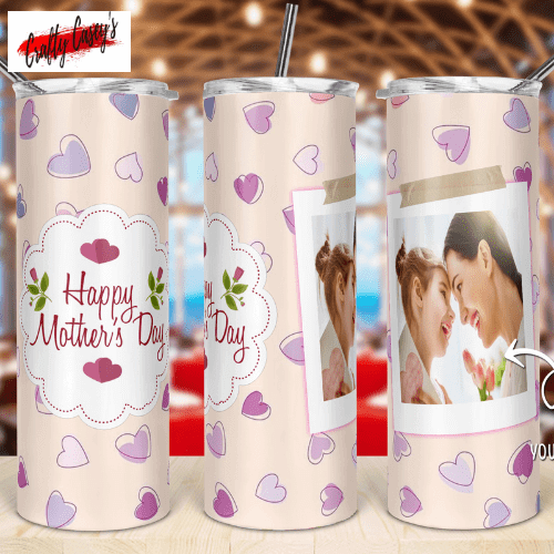 Happy Mother's Day Pastel Hearts Personalized Tumbler
