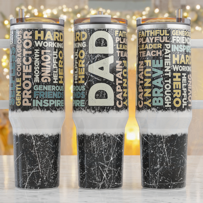 Hard Working Dad, Great Amazing Dad 40 oz Thirst Quencher Tumbler