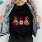 Heart Love Plaid Cheetah Gnomes Valentines Tee