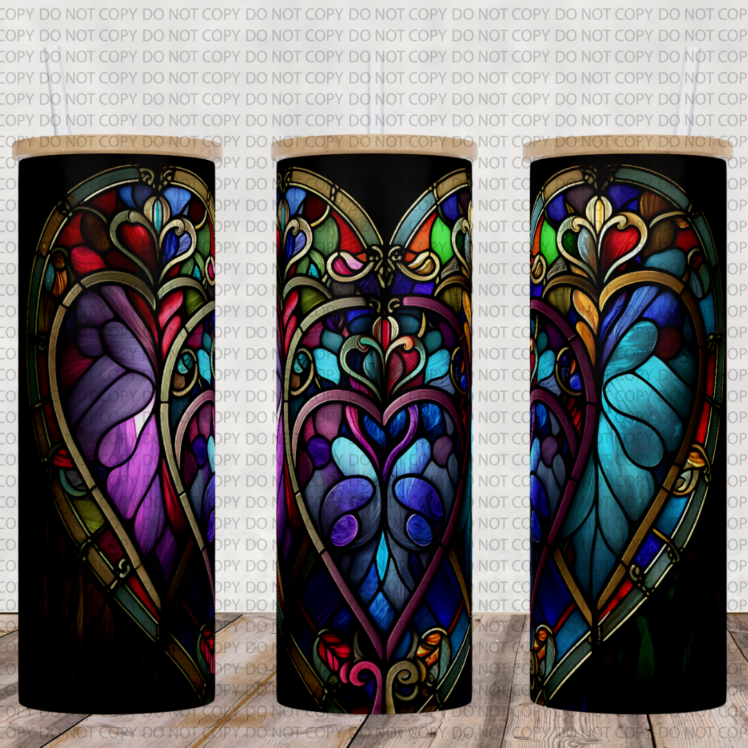 Heart Stain Glass Tumbler