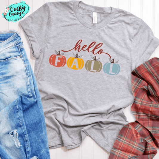 Hello Fall Hanging Pumpkins - Tee's