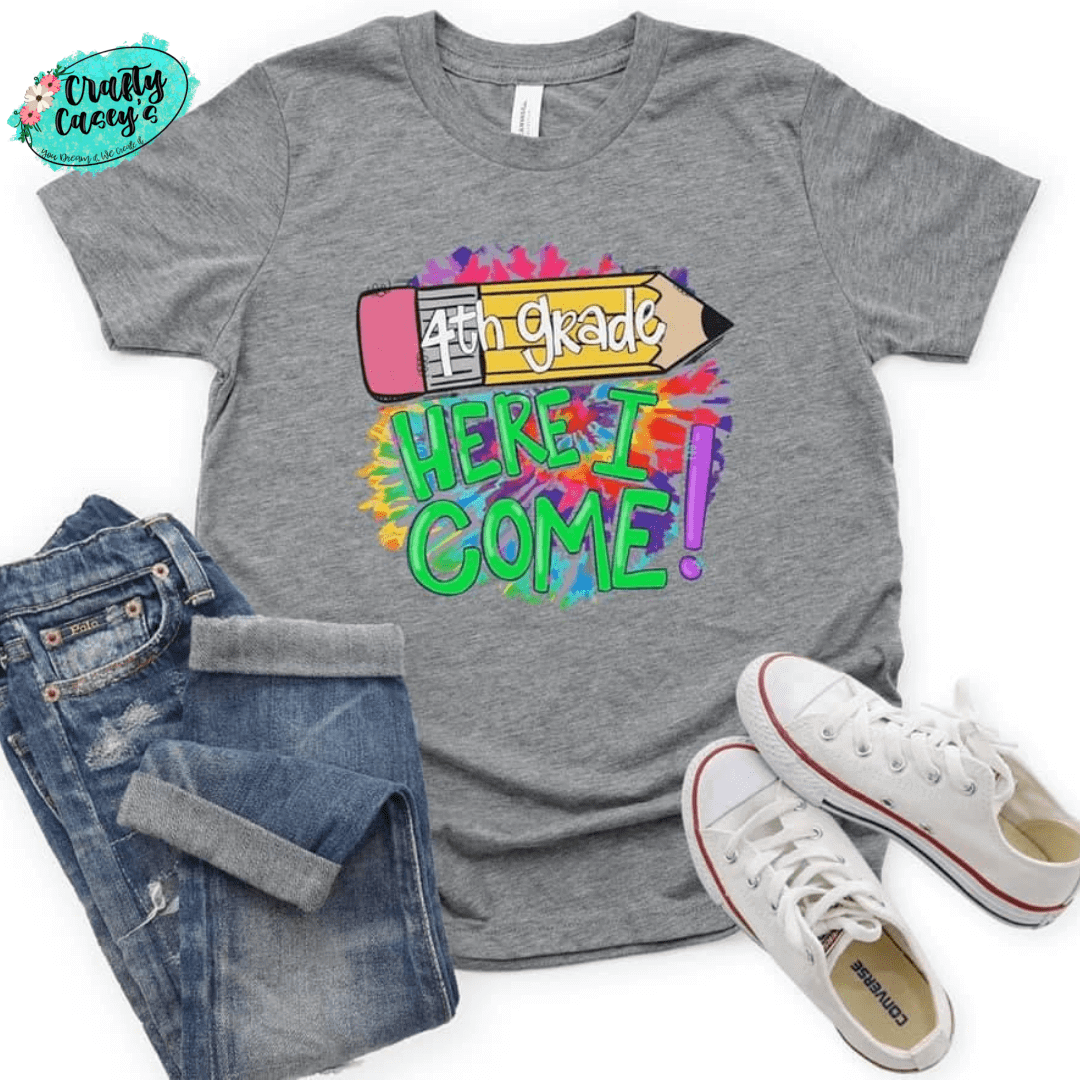 Back To School Teacher, Pre-K, Kindergarten, 1st, 2nd, 3rd, 4th, & 5th Grade Here I Come/Adult & Youth T-shirts