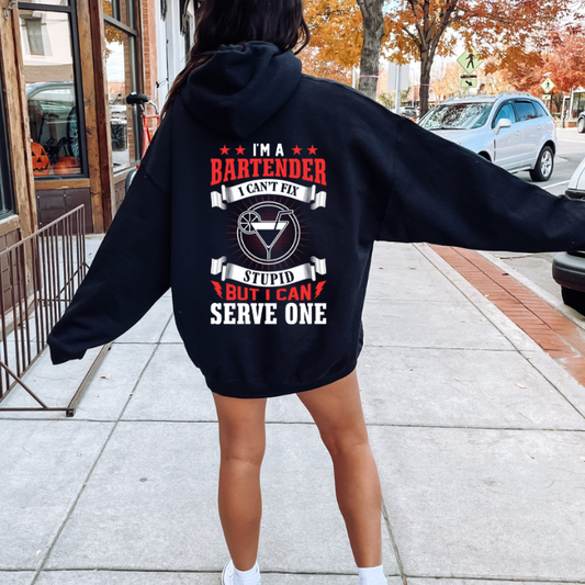 I'm A Bartender I Can't Fix Stupid but I Can Serve One- Johnny's On Hickory Hoodie