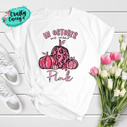 In October We Wear Pink-Pumpkin Breast Cancer Awareness- Unisex- T-shirts