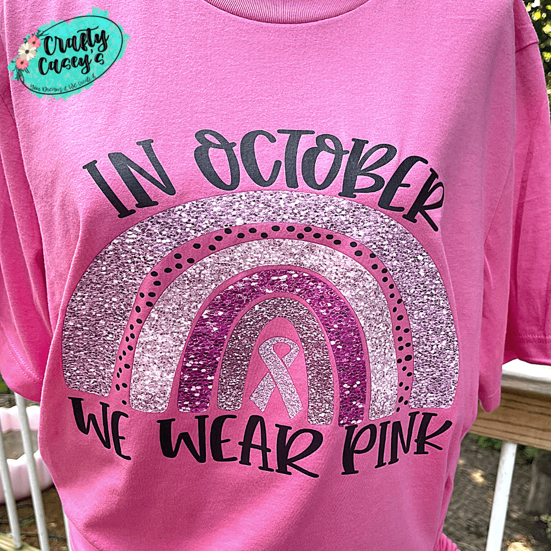In October We Wear Pink Rainbow Breast Cancer Awareness-Unisex T-shirts