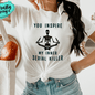 Inner Serial Killer Skeleton Shirt adult funny graphic shirt design by Crafty Casey's