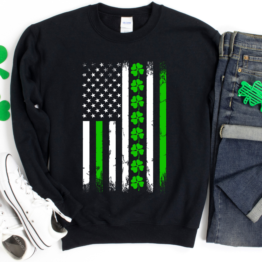 Irish Flag Distressed St. Pats. Sweatshirts