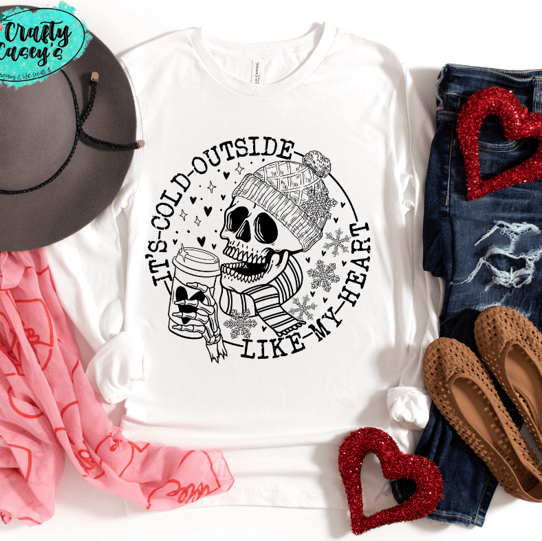 It's Cold Outside Like My Heart Skull -Long Sleeved