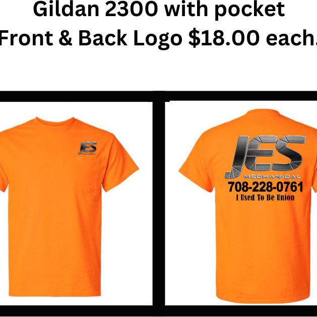 JES Mechanical Safety Orange Tee's