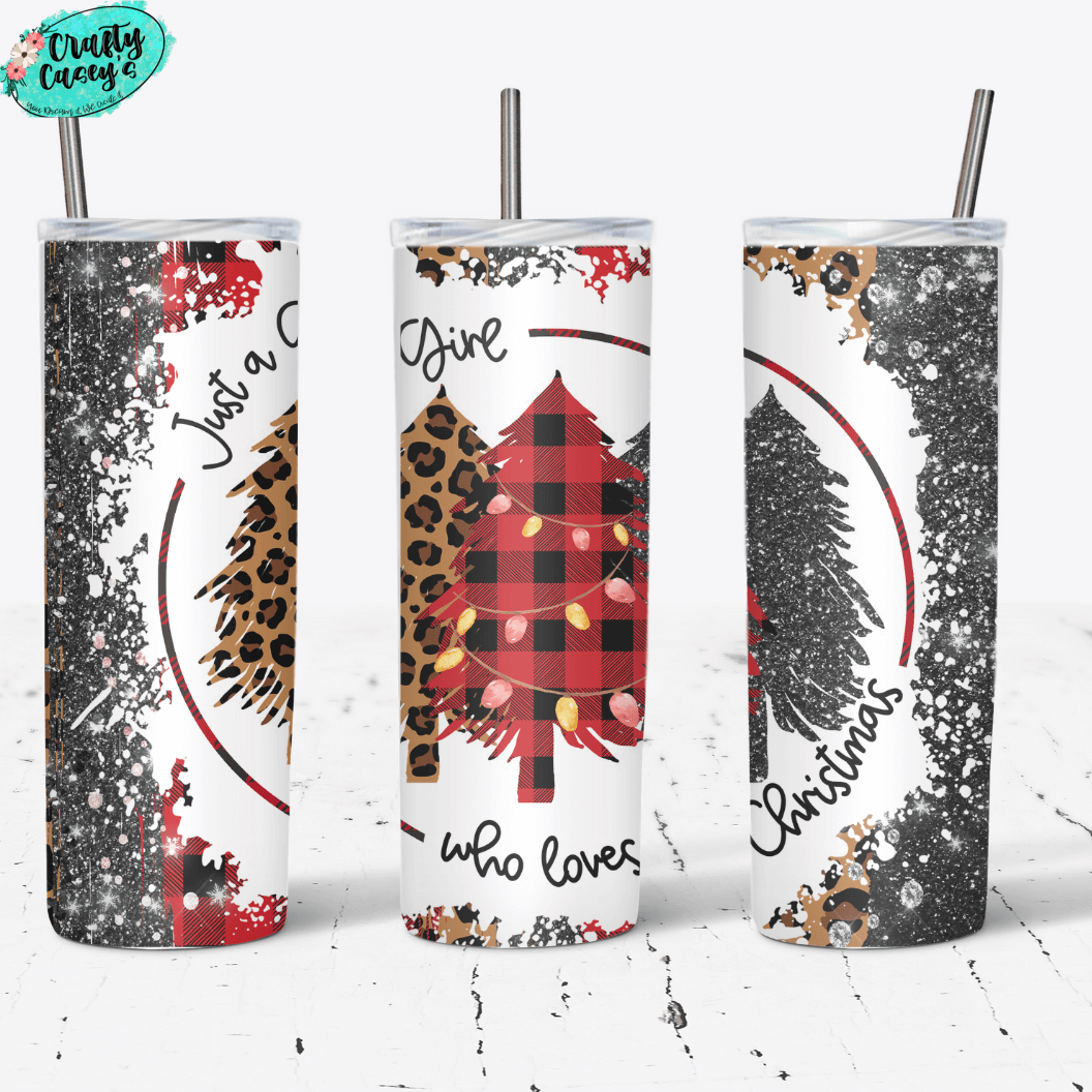 Just A Girl Who Loves Christmas Buffalo Plaid Christmas Tree Tumbler