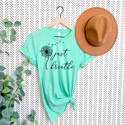 Just Breathe Inspirational Graphic Shirt inspirational motivational spiritual graphic shirt by Crafty Casey’s